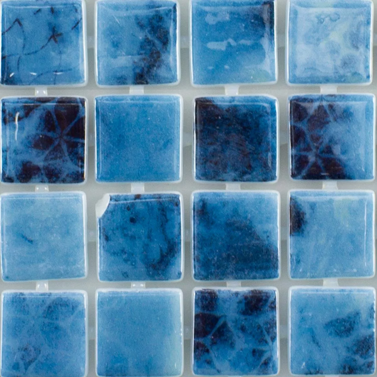 Padrão de Mosaico de Piscina de Vidro Baltic Azul