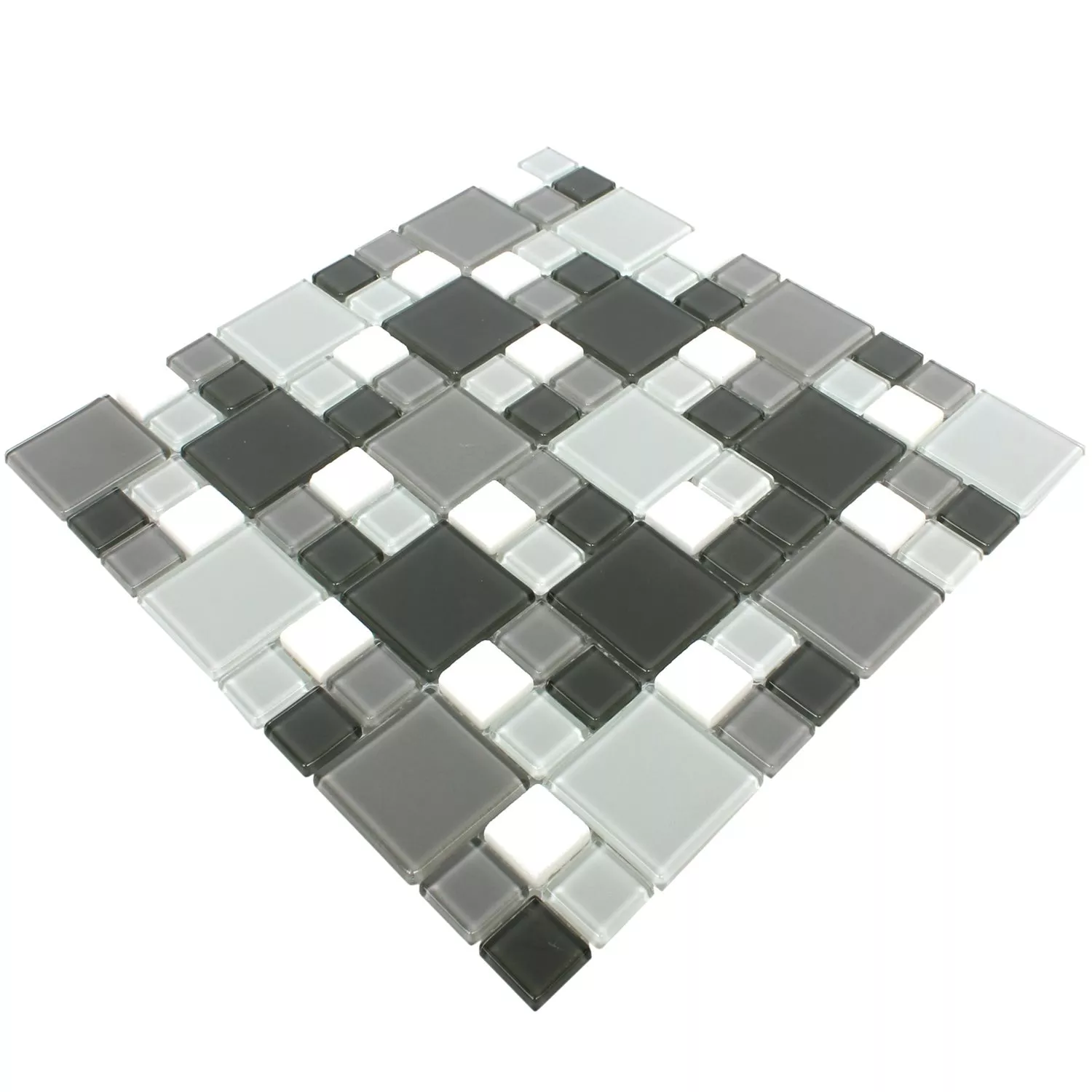 Mosaic Tiles Bangkok Black Grey White