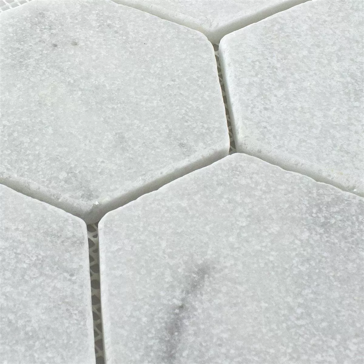 Próbka Marmur Kamień Naturalny Mozaika Maracay Sześciokąt White