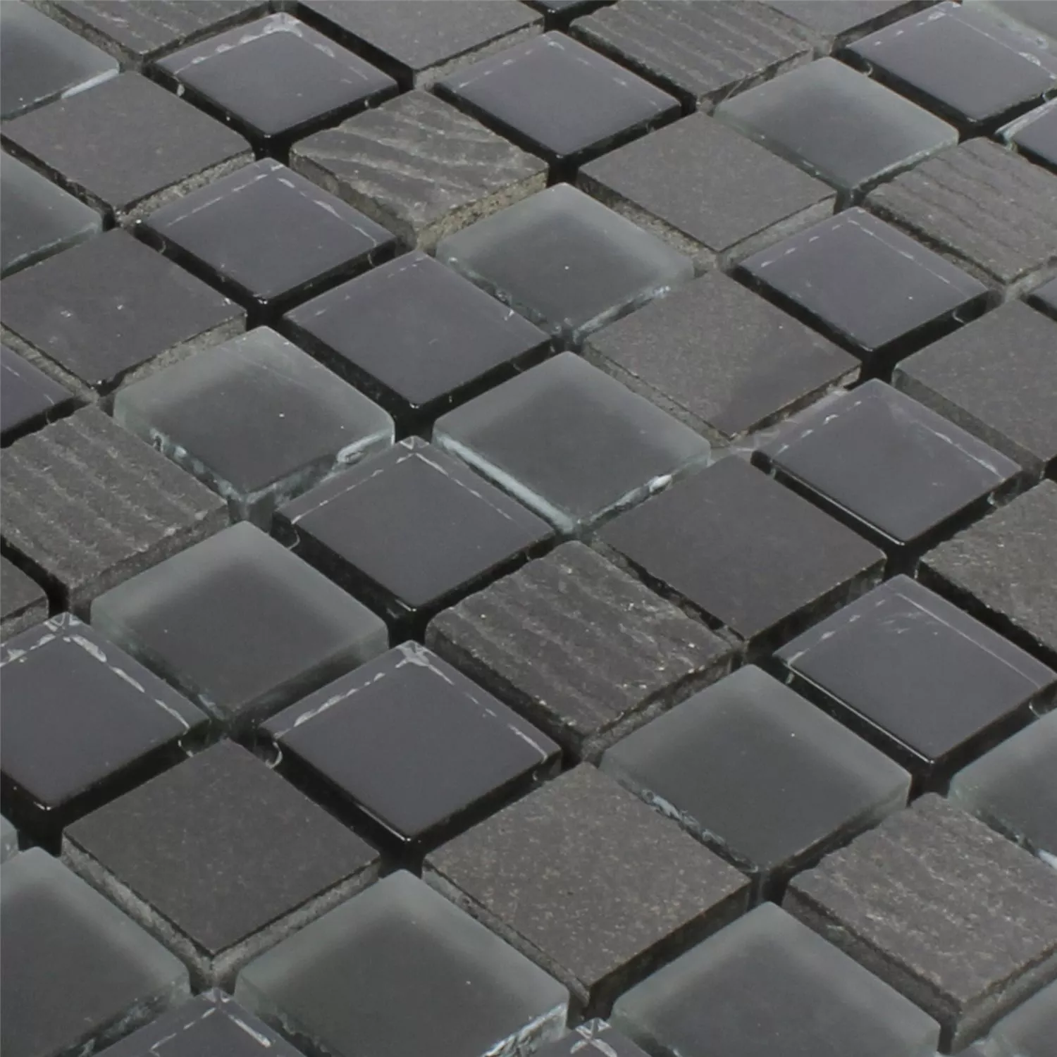 Mozaik Csempe Ankara Üveg Kő Mix Fekete 23