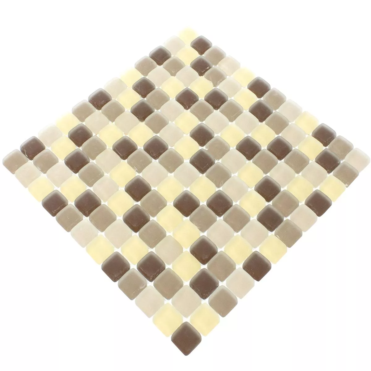 Próbka Mozaiki Szklana Płytki Ponterio Frosted Brązowy Mix