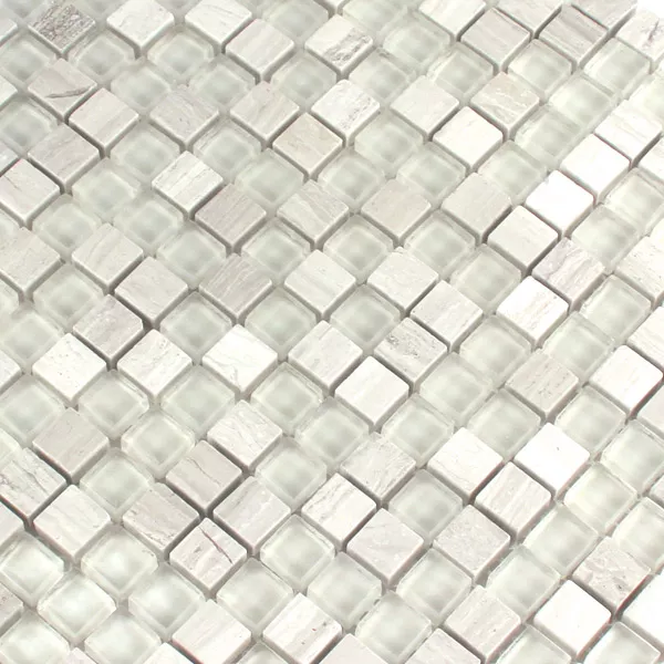 Mozaik Csempe Üveg Üveggolyó Szürke Mix 15x15x8mm