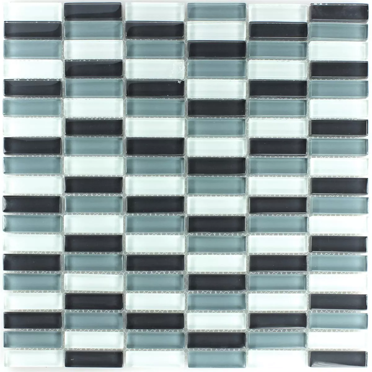 Sample Mosaic Tiles Glass Sticks Grey Mix