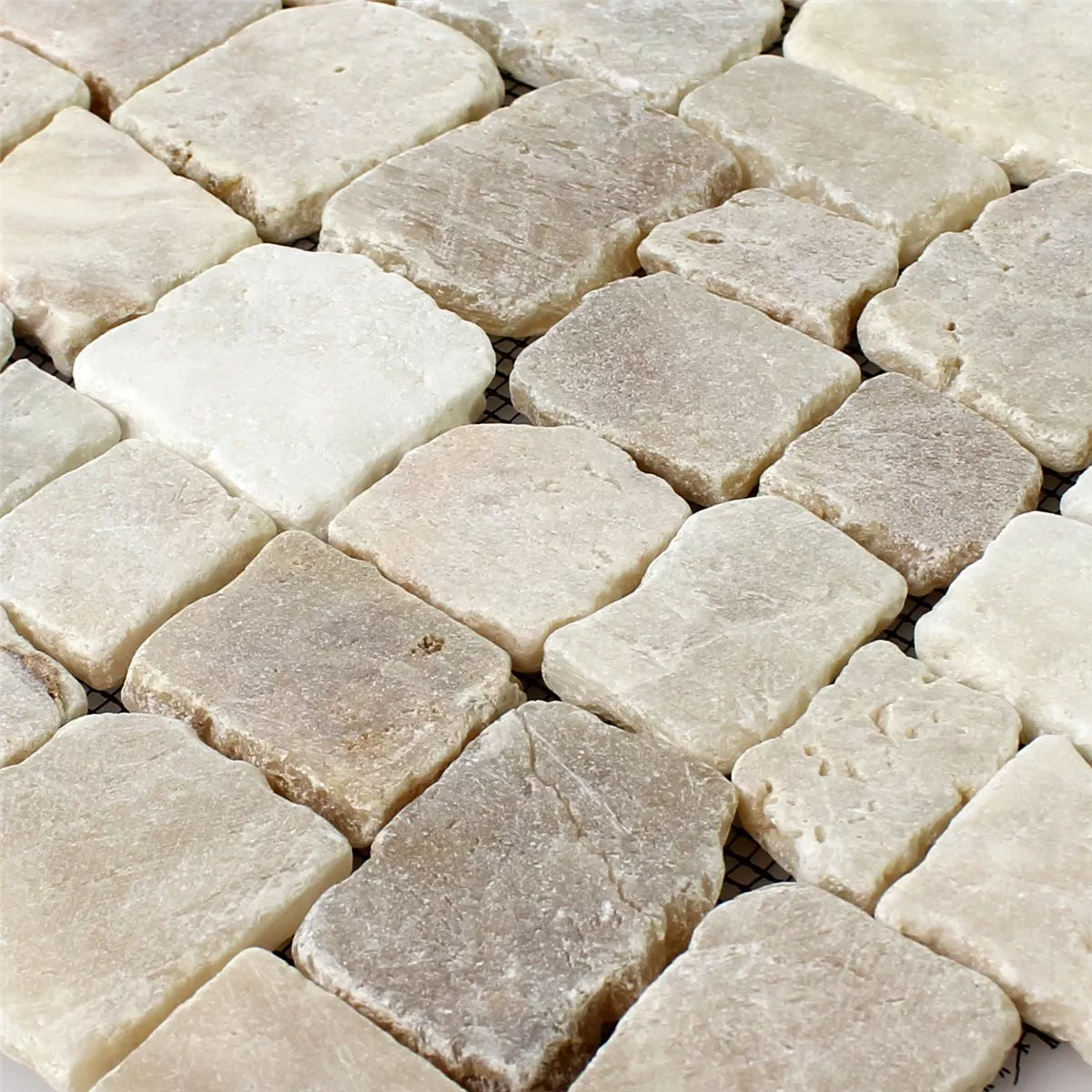 Uzorak Mozaik Pločice Prirodni Kamen Cream Poliran