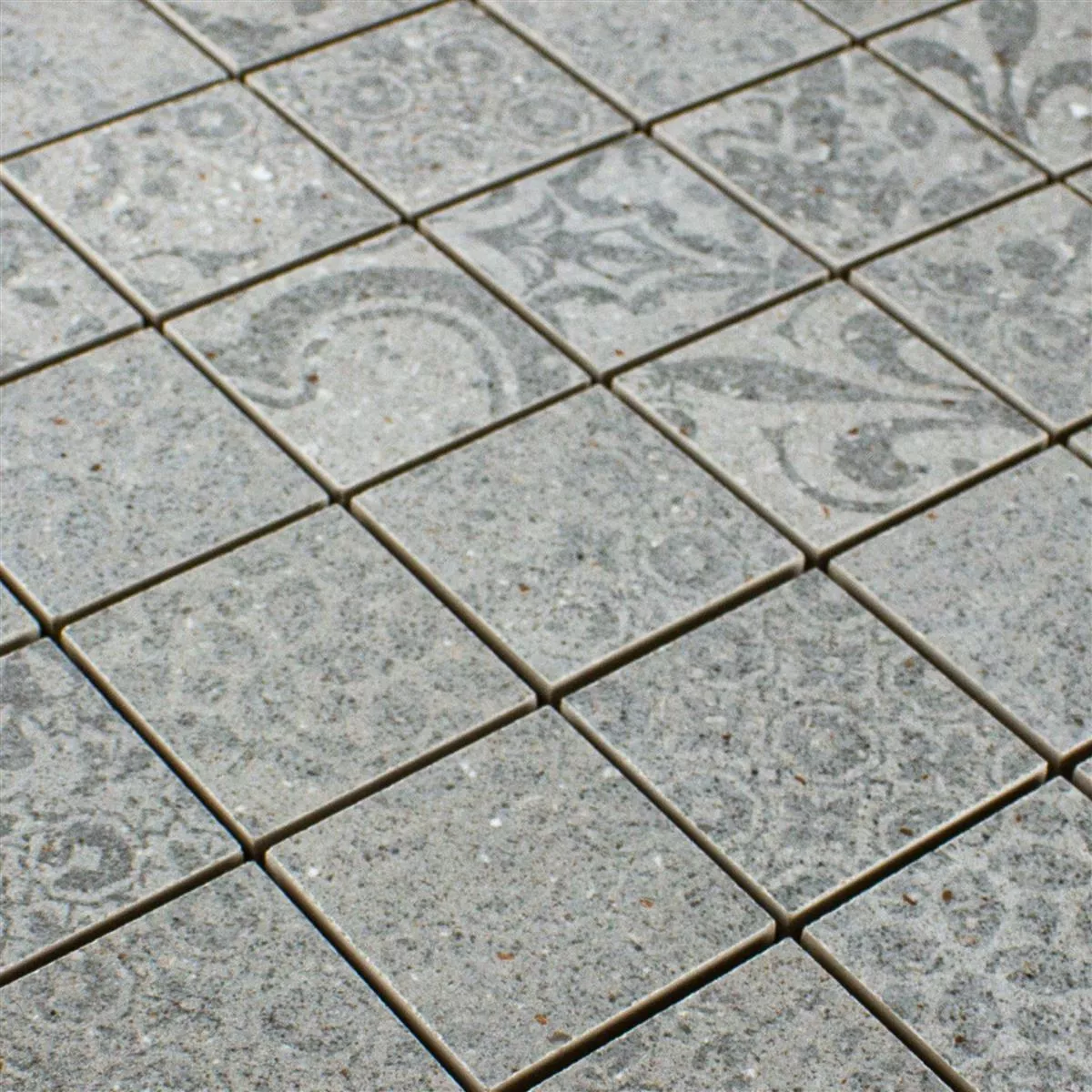 Ceramic Mosaic Tiles Jeylo Retro Optic Grey Q48
