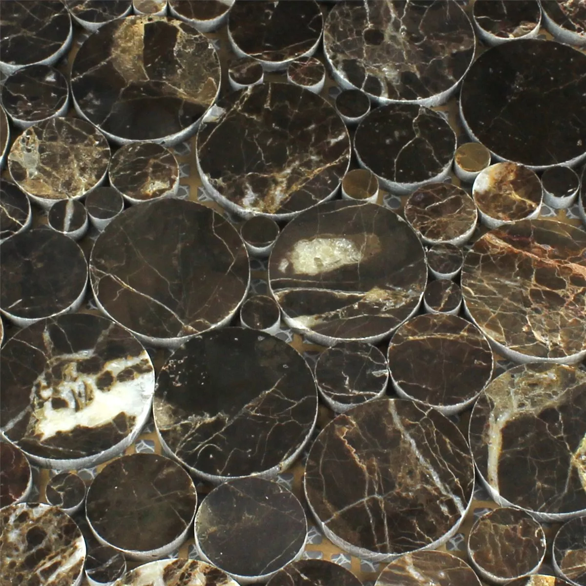 Mosaic Tiles Marble Marimar Round Emperador Polished