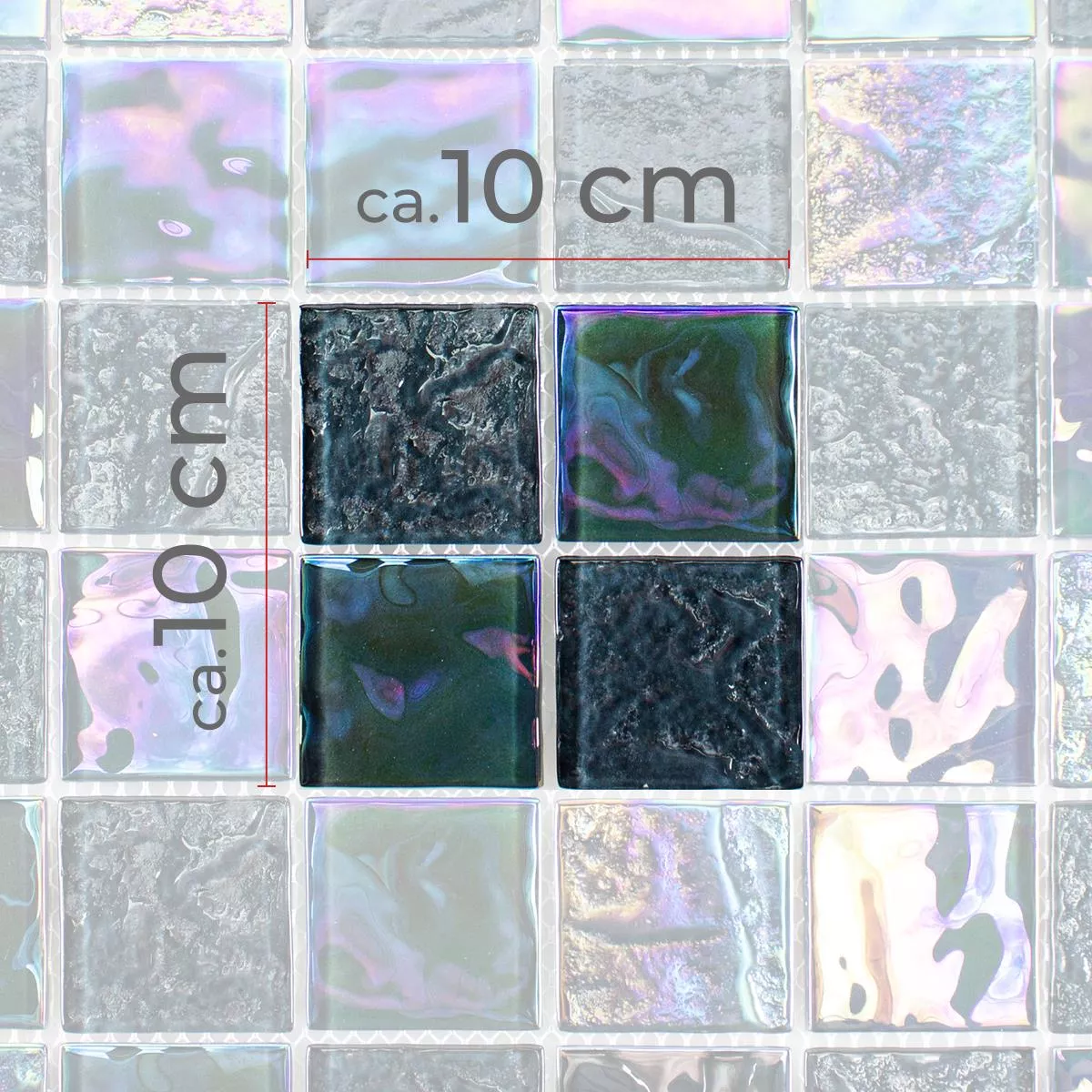 Mønster fra Glass Mosaikk Fliser Perlemor Effekt Darwin Svart