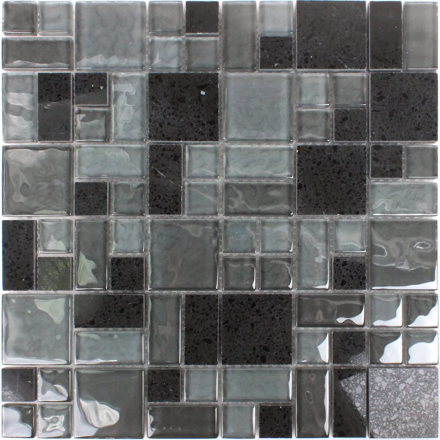 Plăci De Mozaic Lauria Sticlă Pedra Artificial Negru