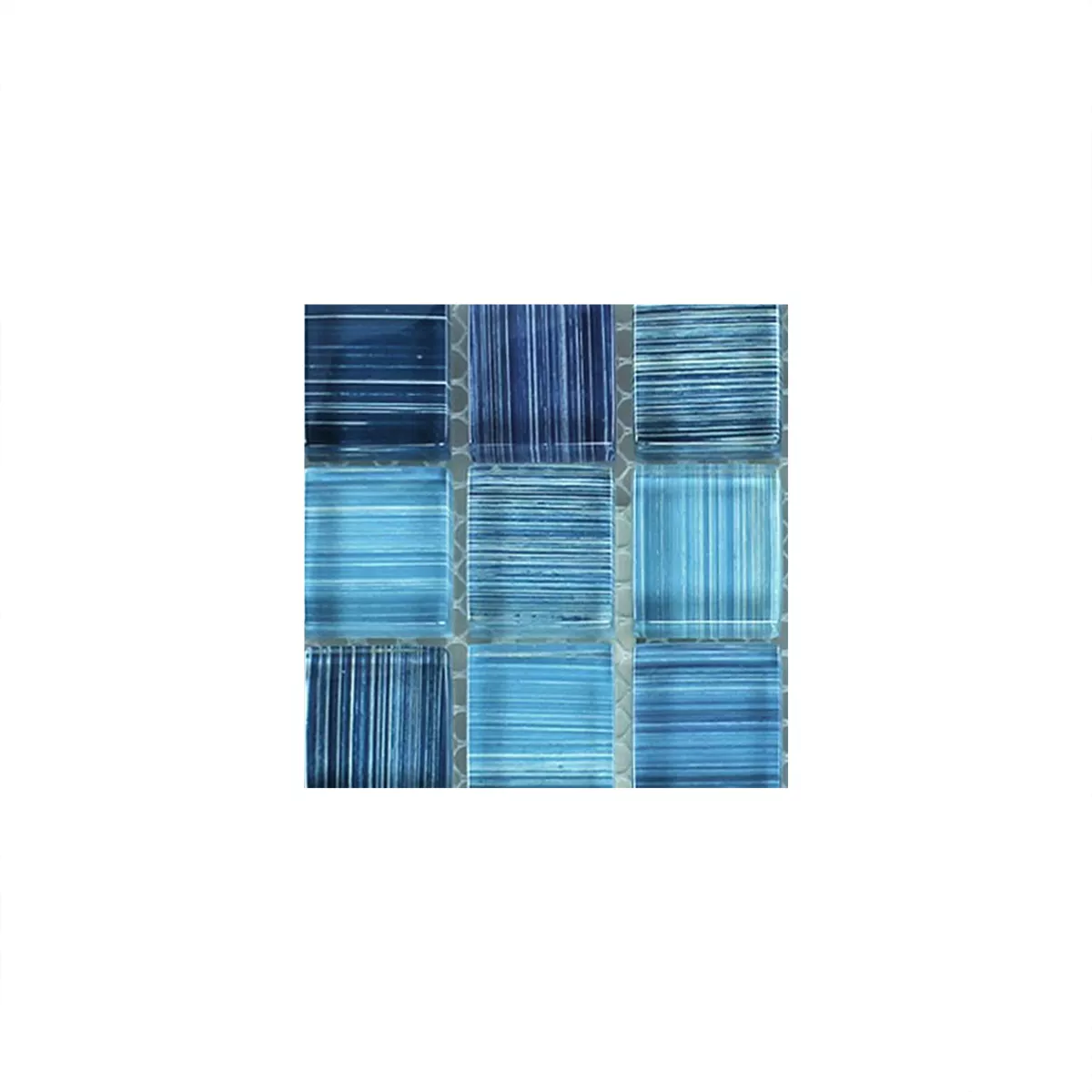Próbka Mozaika Szklana Płytki Niebieski Paski