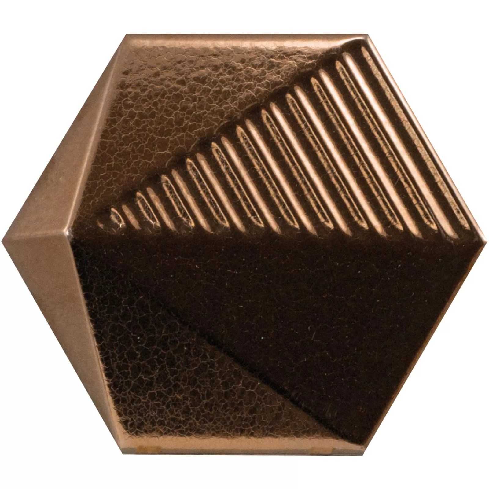 Plăci Ceramice Pentru Pereti Rockford 3D Hexagon 12,4x10,7cm Cupru