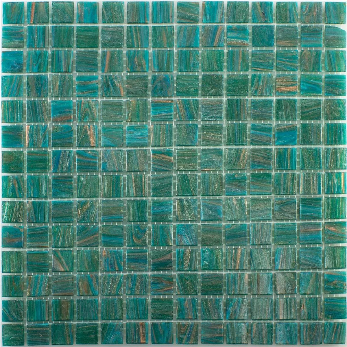 Glass Mosaic Tile Ogeday Gold Effect Green