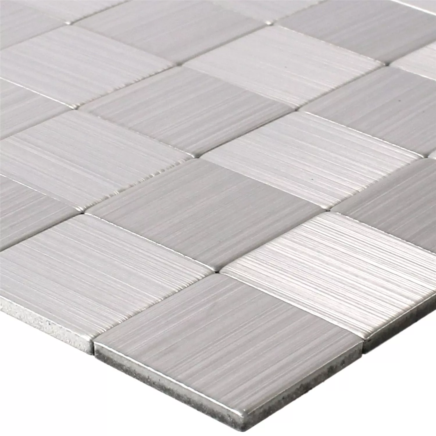 Mosaikfliesen Metall Selbstklebend Mikros Silber Quadrat 25