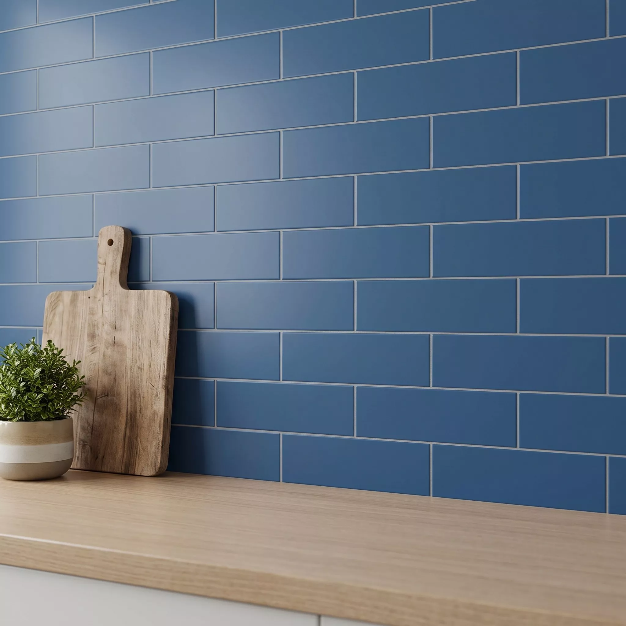 Piastrella metropolitana Blu Opaco 7,5x30 cm Senza Sfaccettatura Swissland Zafiro