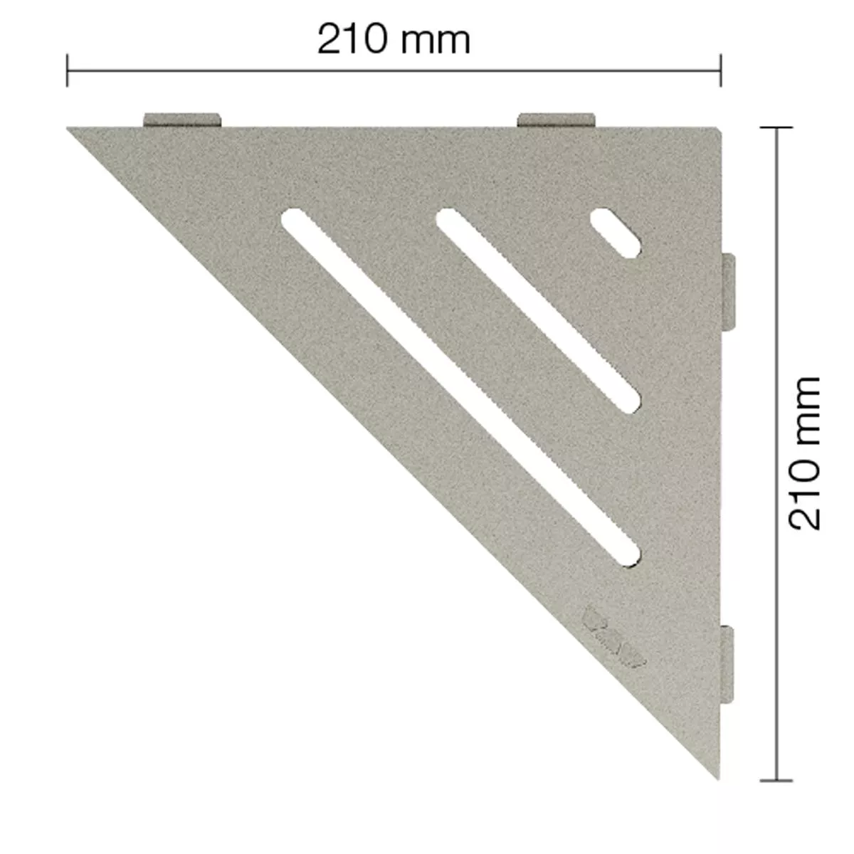 Wandplank doucheplank Schlüter driehoek 21x21cm golf grijs