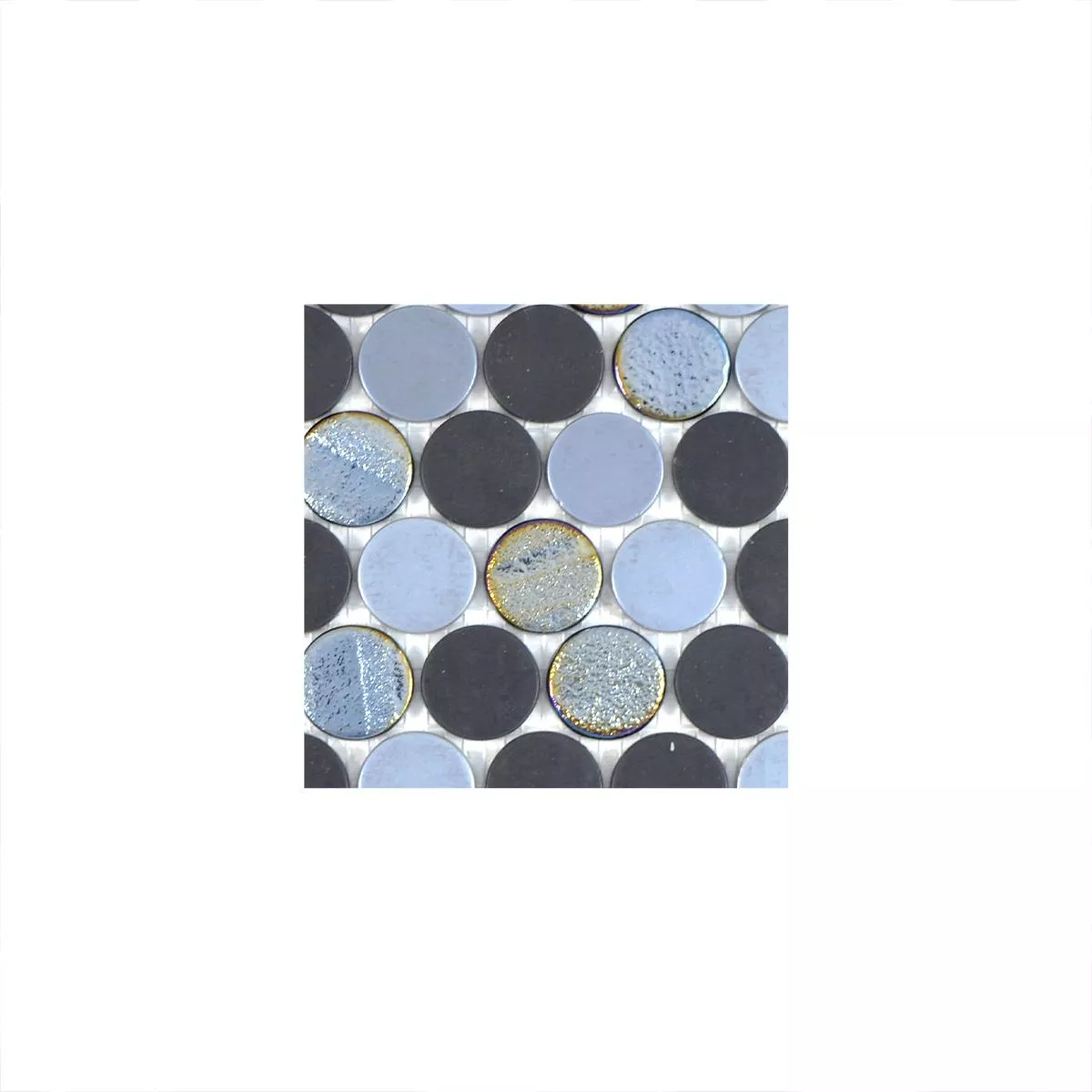 Sample Glass Mosaic Tiles Albany Round Color Mix