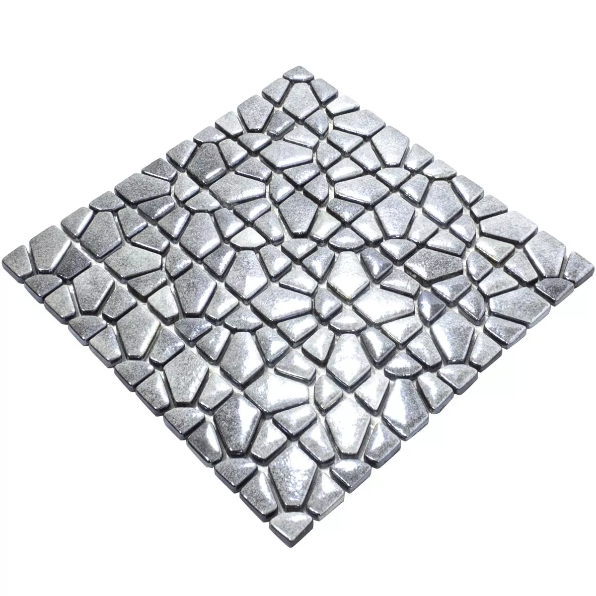 Muster von Glasmosaik Fliesen Amora Grau