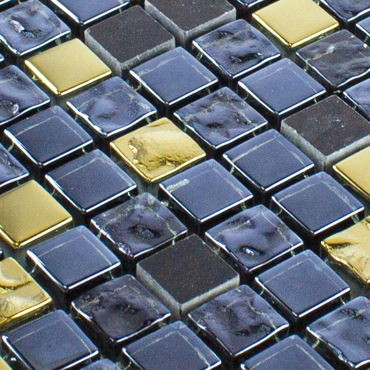 Πρότυπο από Ποτήρι Φυσική Πέτρα Ψηφιδωτό Πλακάκι Cooktown Μαύρος Χρυσός