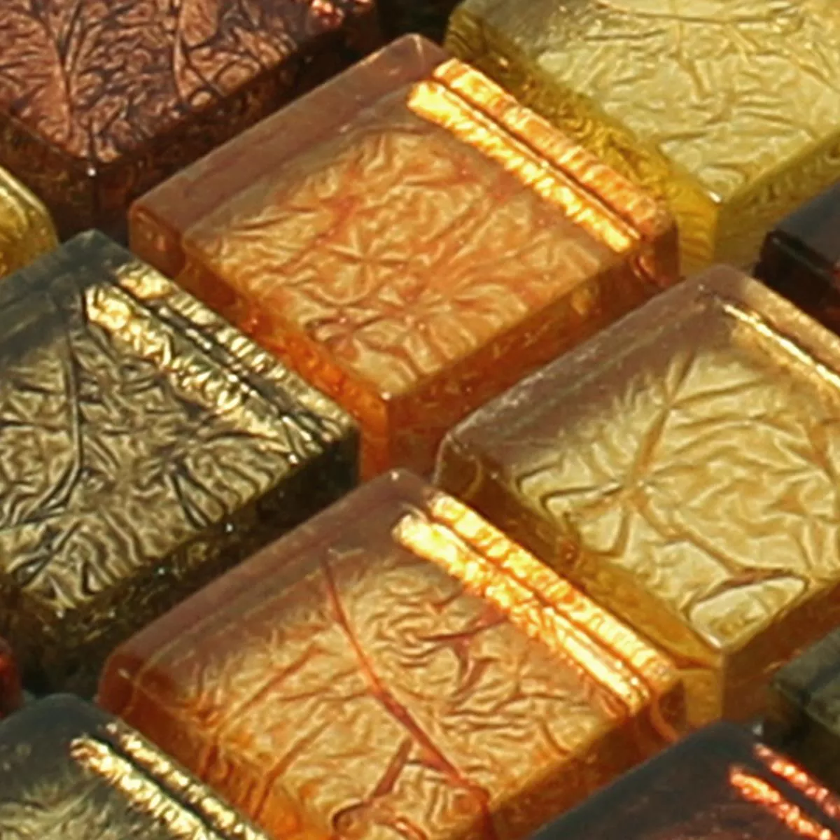 Πρότυπο από Γυάλινο Μωσαϊκό Πλακάκια Curlew Κίτρινος Πορτοκάλι 