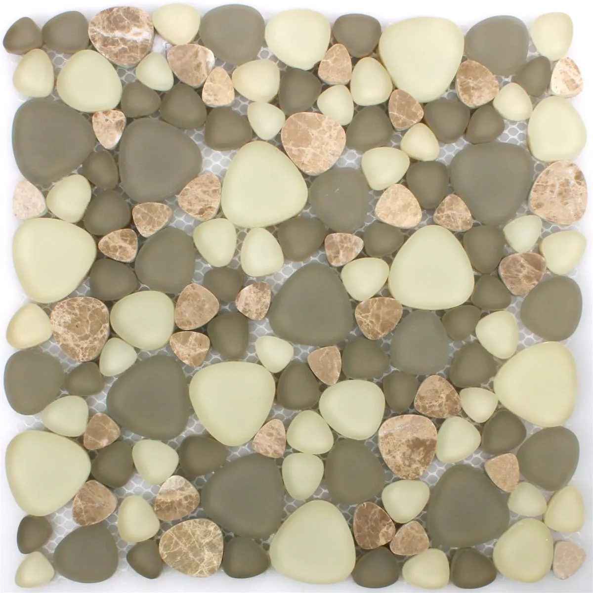 Glass Natural Stone Mosaic Tiles Kiew Brown Beige