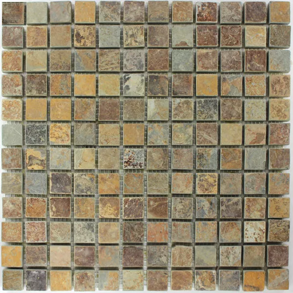 Mosaic Tiles Natural Stone Quartzite Multi Color Colored Mix