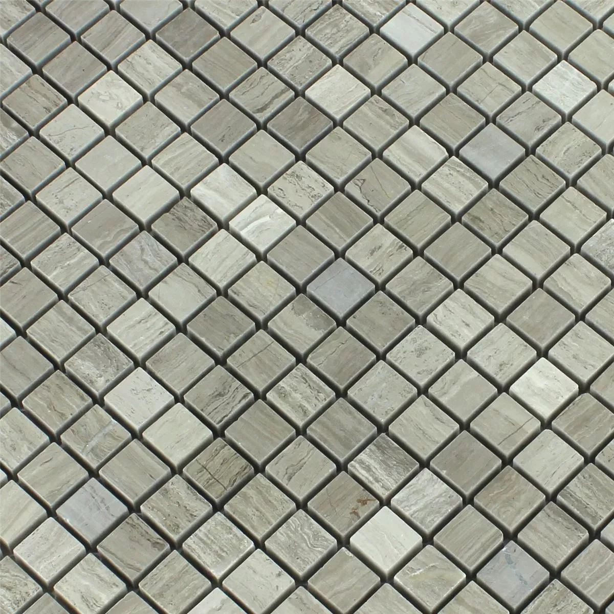Mosaic Tiles Marble 15x15x8mm Mud Grey Polished