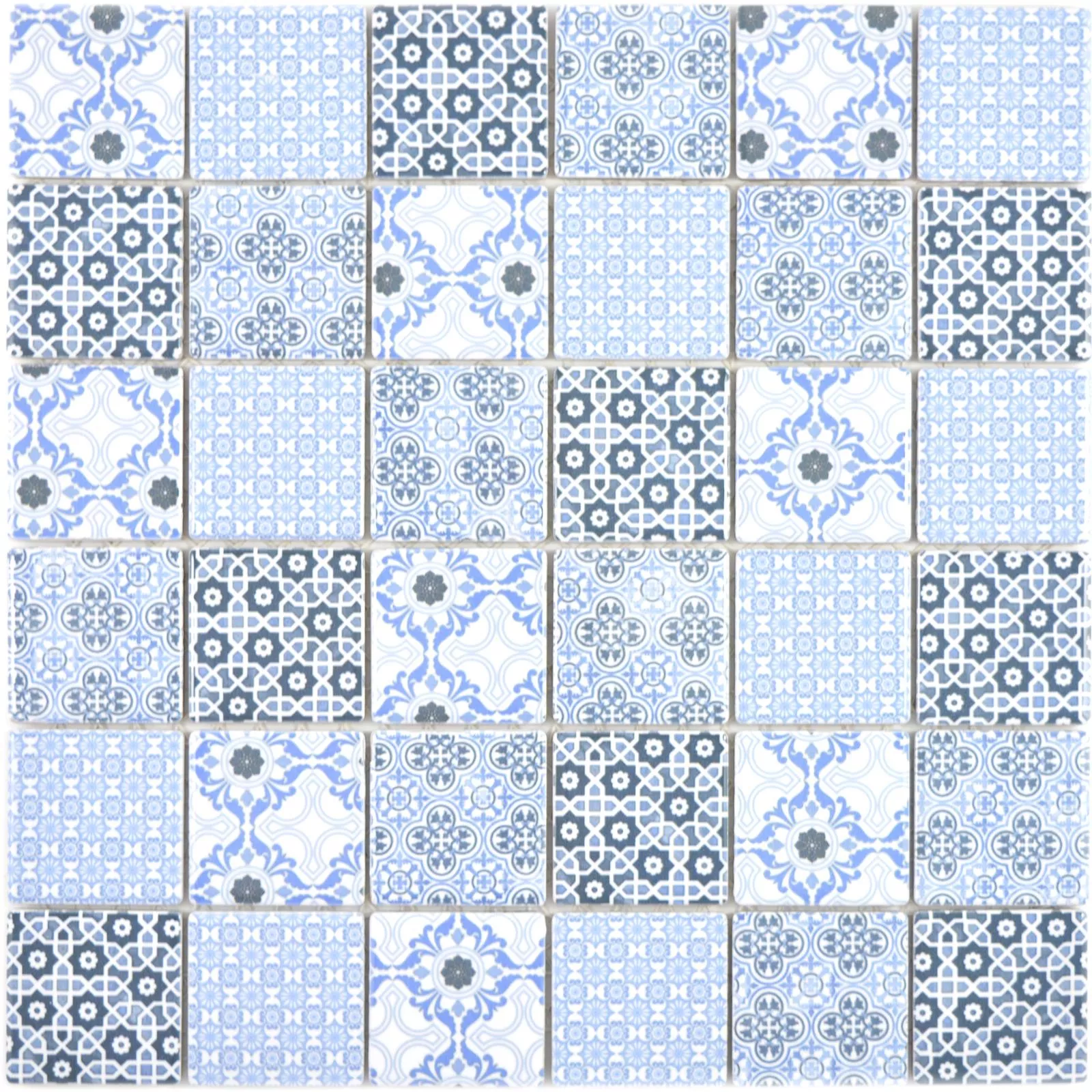 Kεραμικά Ψηφιδωτά Πλακάκια Daymion Ρετρό Oπτικά Tετράγωνο 47 Μπλε