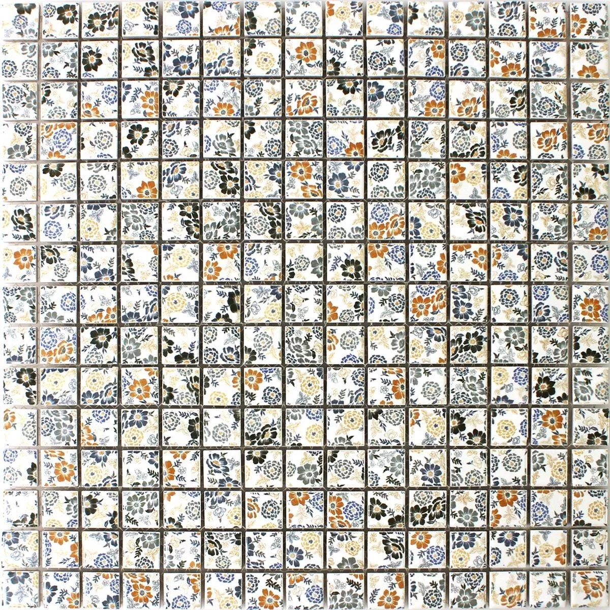 Sample Mosaic Tiles Ceramic White Flower