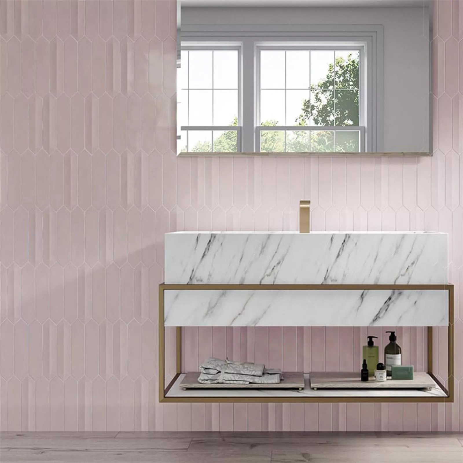 Wall Tiles Konstanz Hexagon 6,5x33,2cm Pink