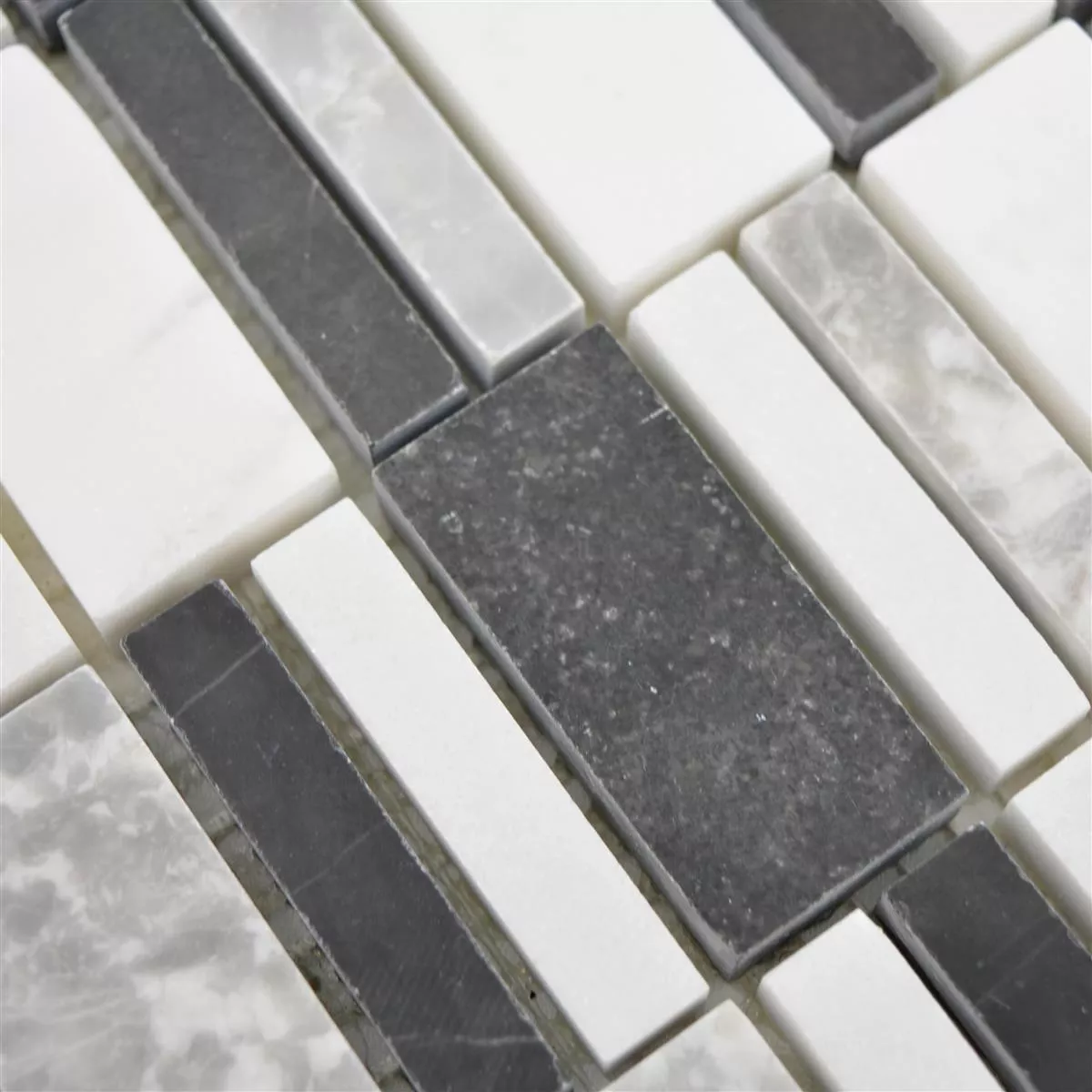 Marble Mosaic Tiles Sunbury Black Grey White