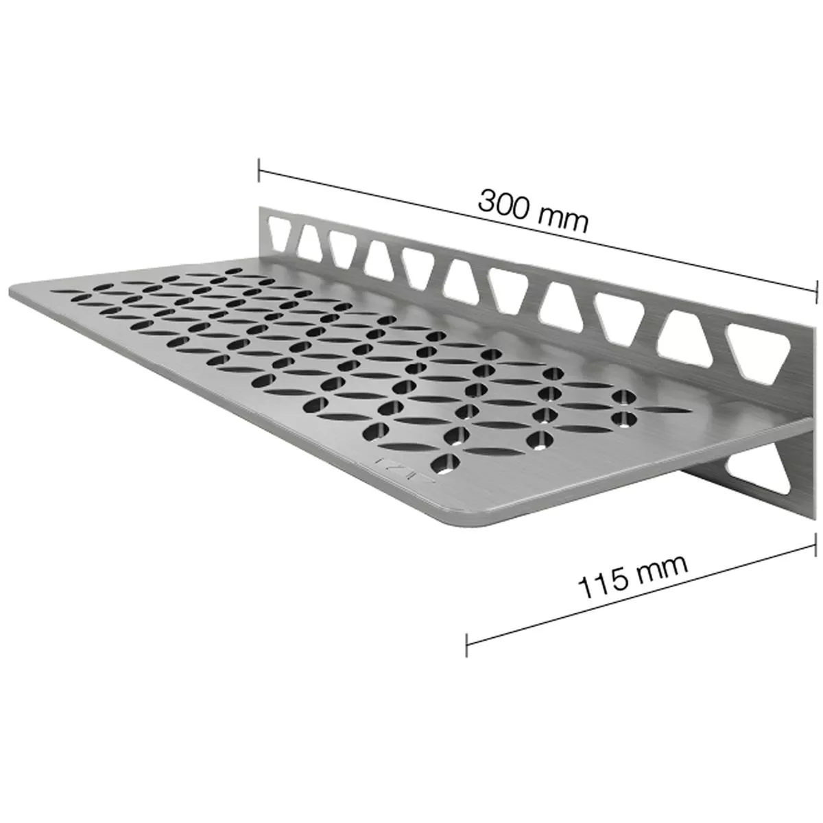 Raft de dus Raft de perete Schlüter dreptunghi 30x11,5cm floral argintiu