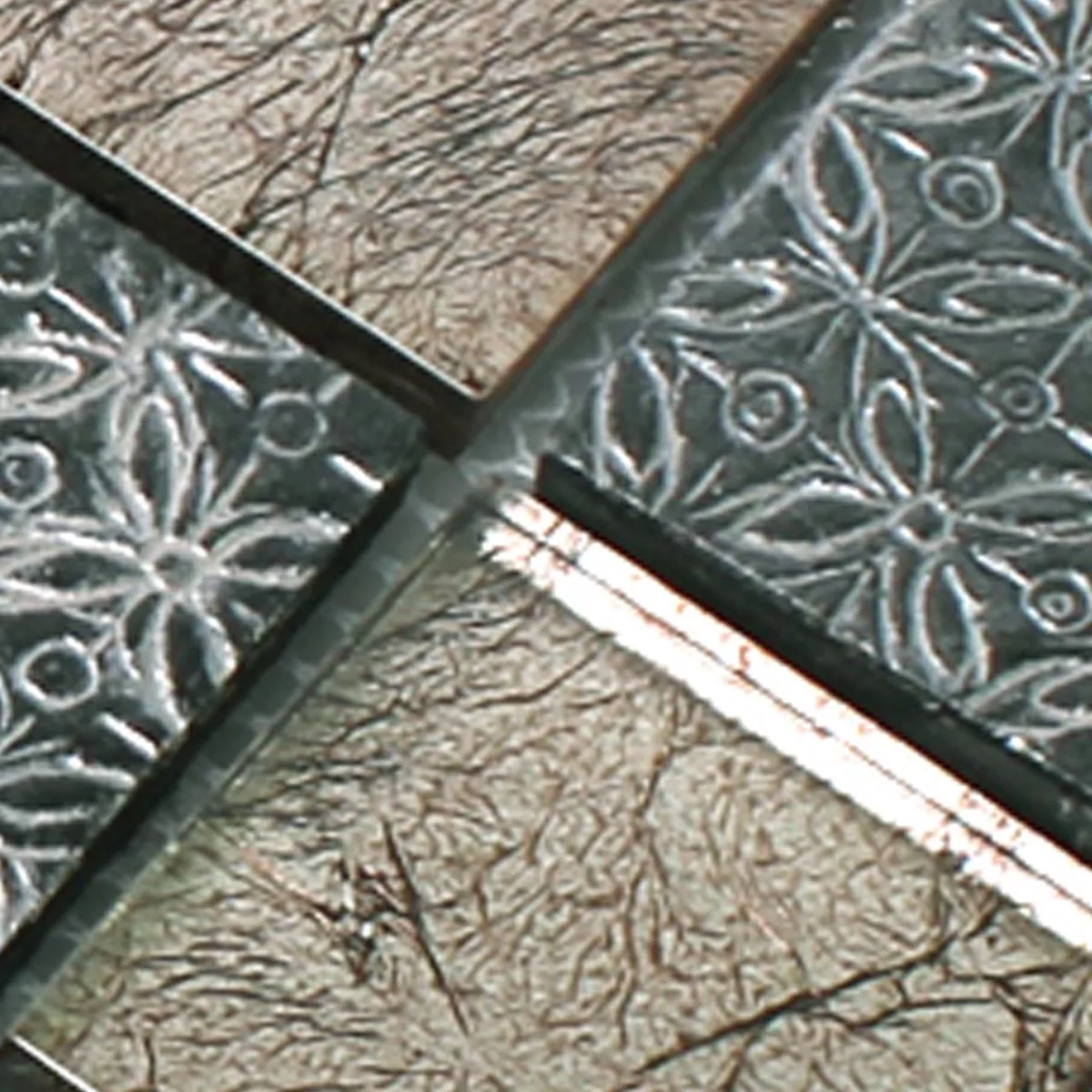 Πρότυπο από Ψηφιδωτά Πλακάκια Ποτήρι Ρητίνη Φυσική Πέτρα Friesia Ασήμι