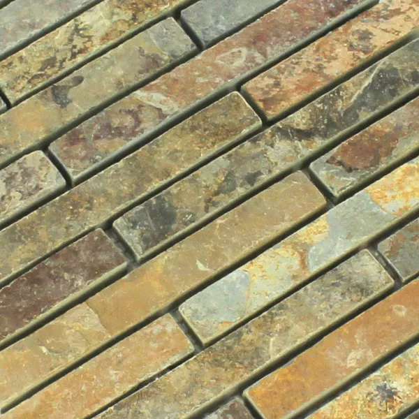 Model din Plăci De Mozaic Cuarțit Piatră Naturală Multi Color Colorat Mix Stick