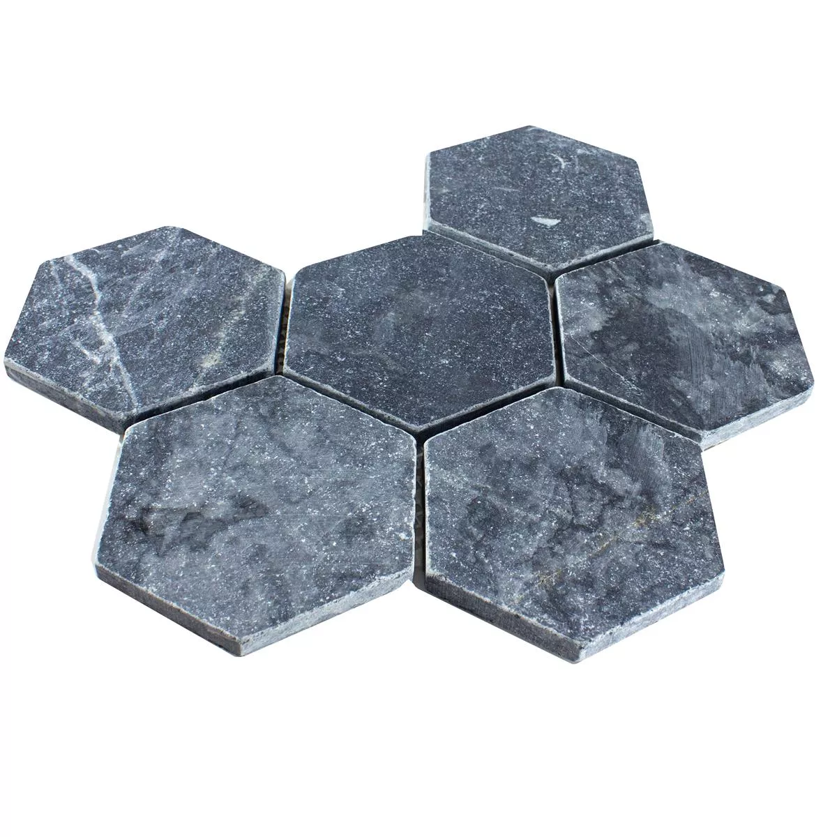 Sample Marble Natural Stone Mosaic Tiles Maracay Hexagon Nero