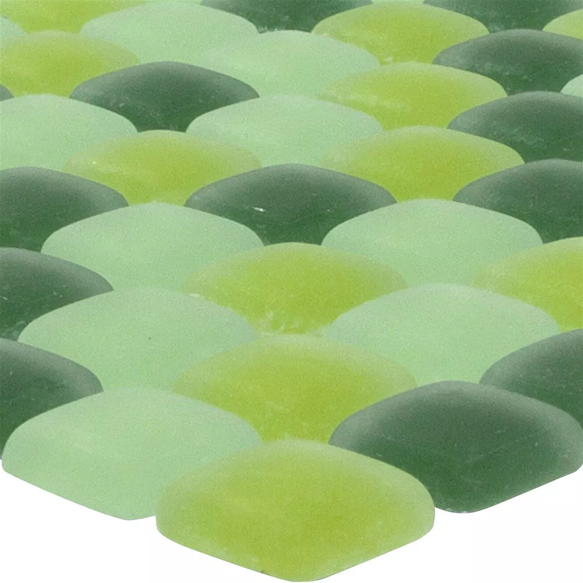 Glass Mosaic Tiles Ponterio Frosted Green Mix