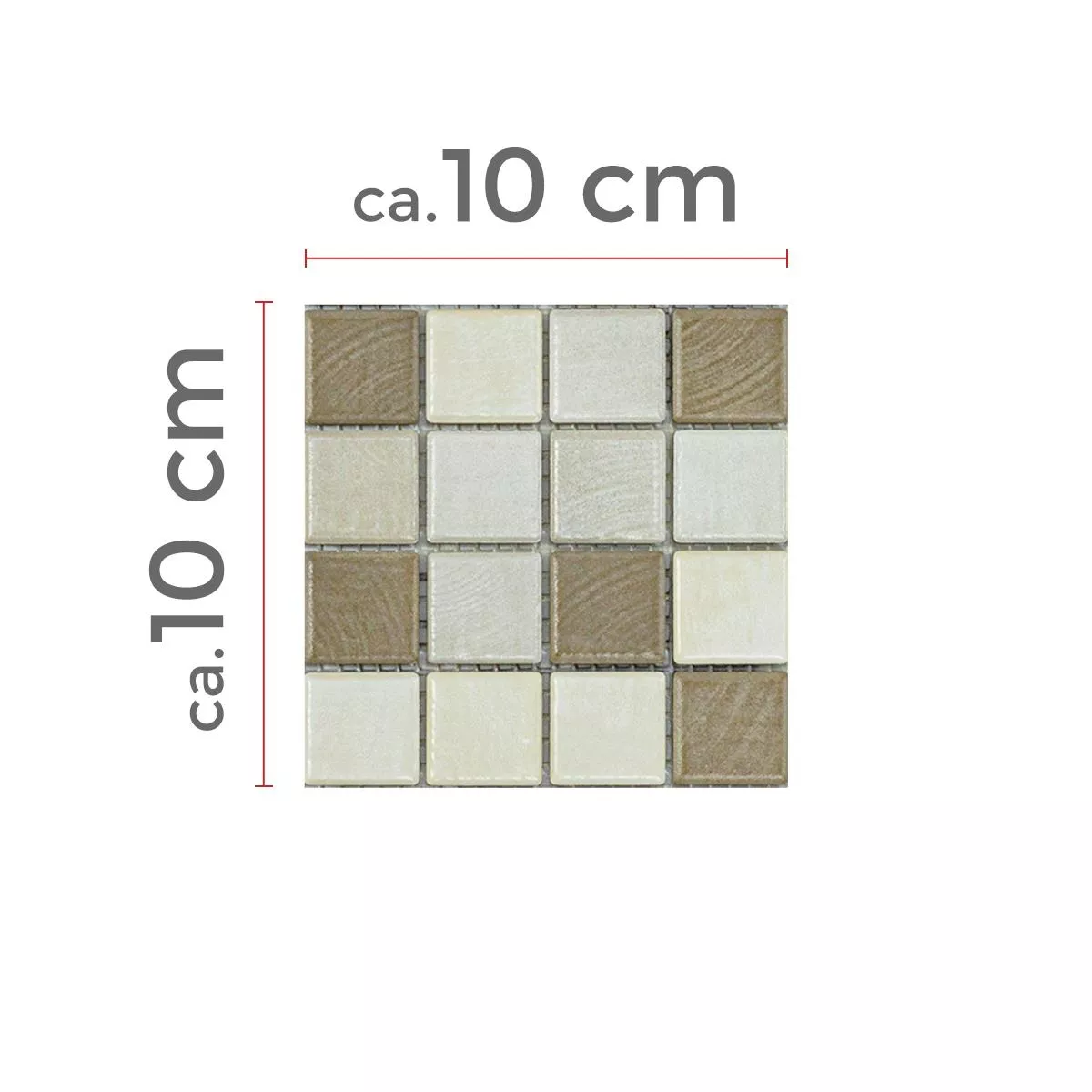 Échantillon Céramique Mosaïque Carrelage Luminara Imitation Bois Brun Beige