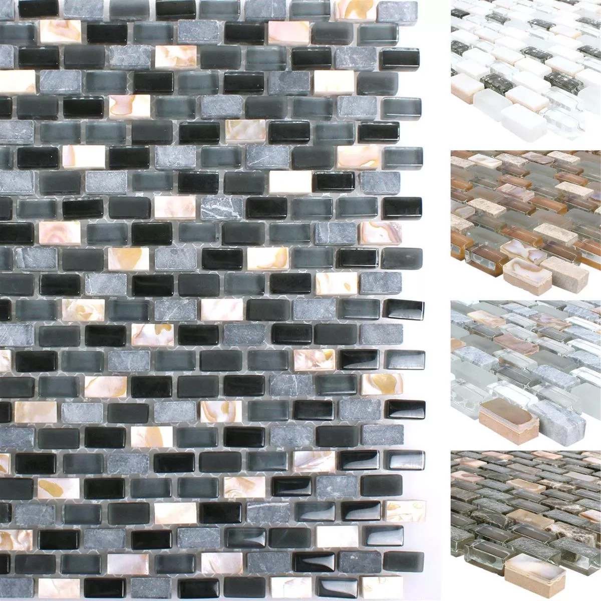 Sample Mosaic Tiles Shell Glass Natural Stone Jasmina