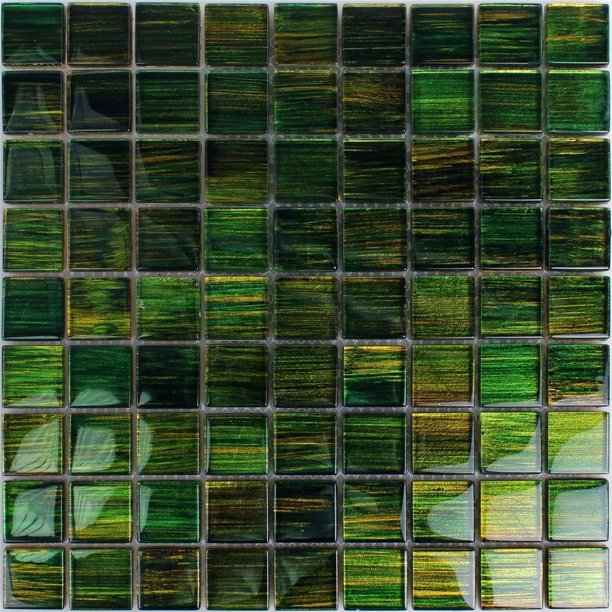 Skleněná Mozaika Dlaždice Tradition Tmavě Zelená