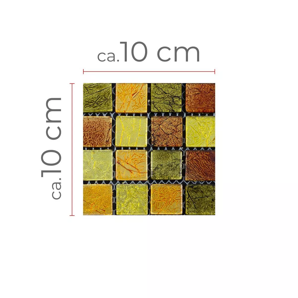 Échantillon Mosaïque En Verre Carrelage Curlew Jaune Orange 23 4mm