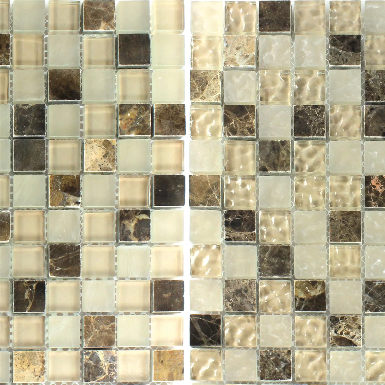 Sample Mosaic Tiles Glass Marble Mix Quebeck Brown