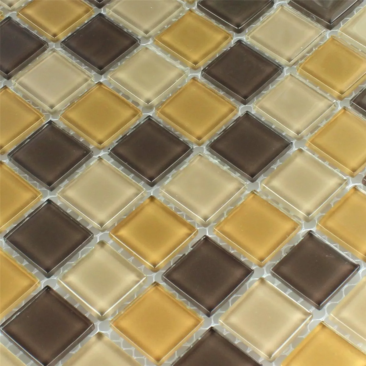 Próbka Mozaika Szklana Płytki Brązowy Mix 
