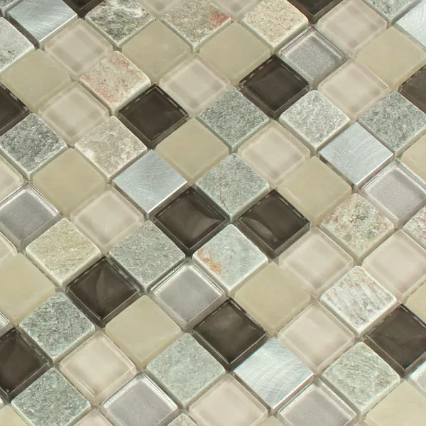 Padrão de Alu Vidro Pedra Natural Quartzito Azulejo Mosaico