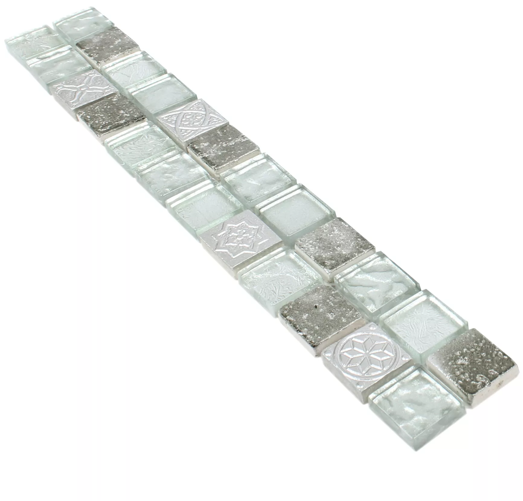 Glass Natural Stone Border Rockport Silver Glass Natural Stone Border Rockport Silver