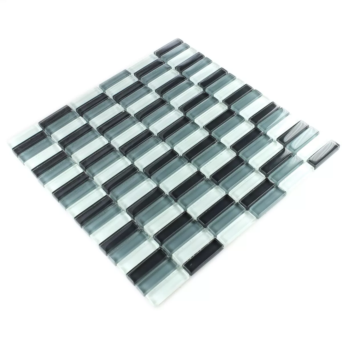 Sample Mosaic Tiles Glass Sticks Grey Mix