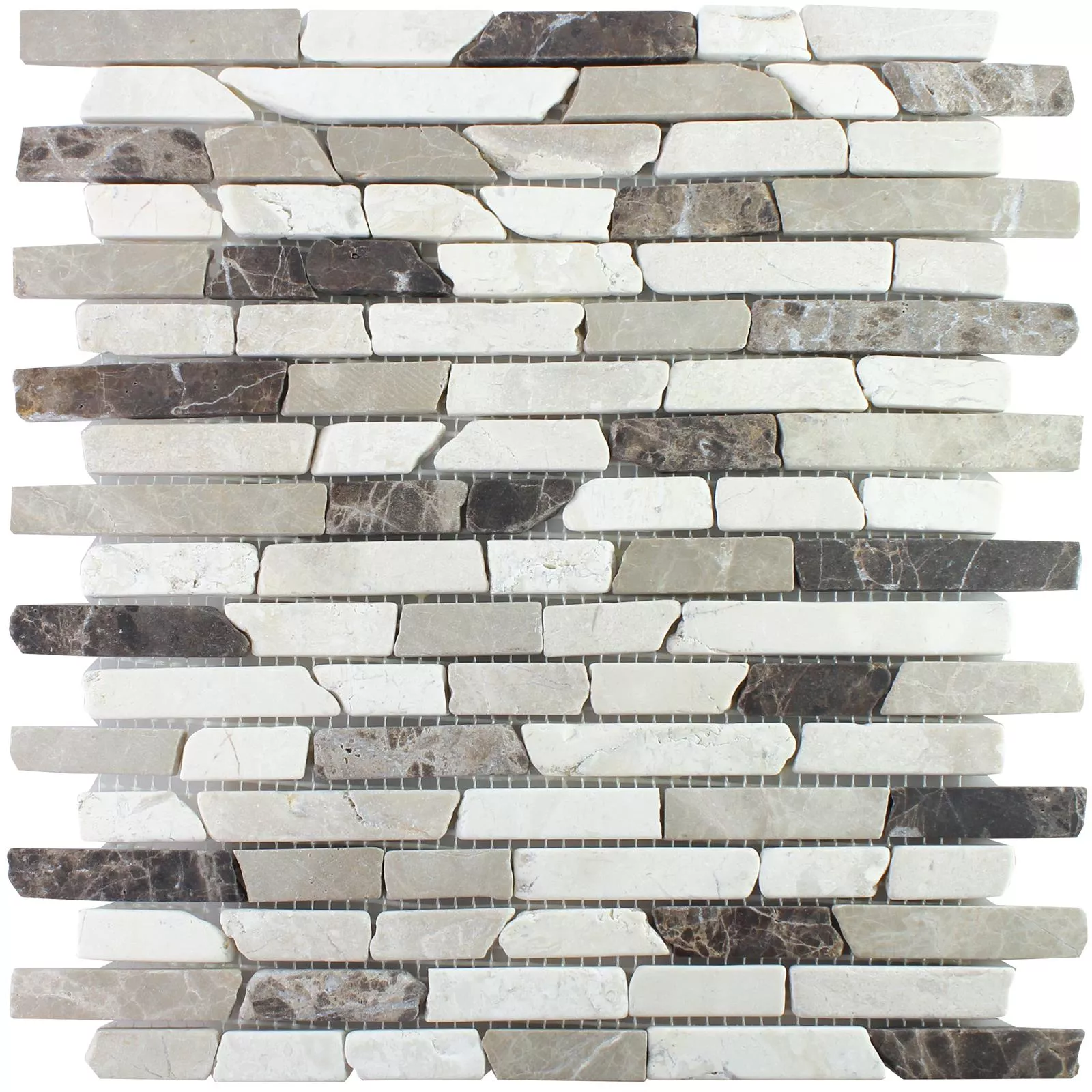 Mármore Pedra Natural Azulejo Mosaico Rocky Marrom Bege