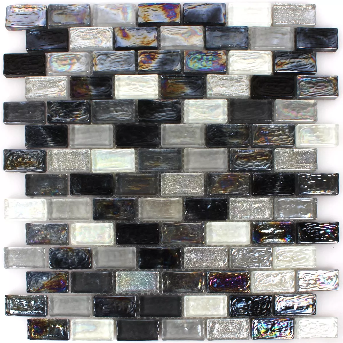 Próbka Mozaika Szkło Efekt Petrol Black Mix 
