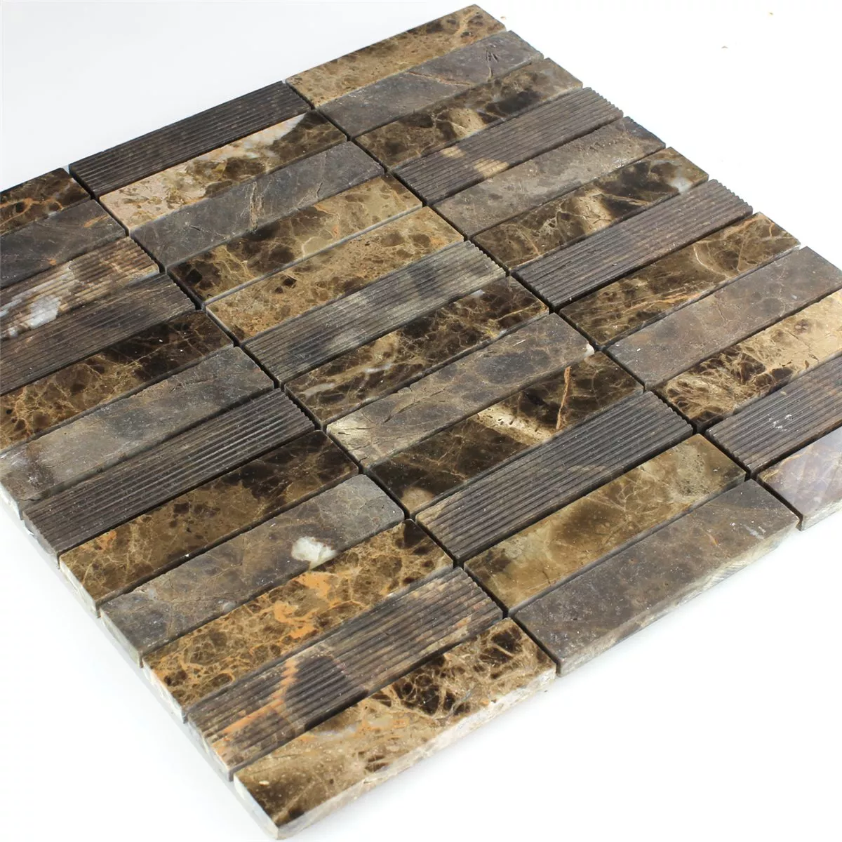 Mosaic Tiles Marble Brick Milled Polished Brown