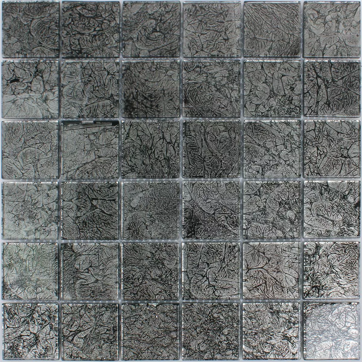 Mozaik Csempe Üveg Kandila Fekete 48x48x4mm