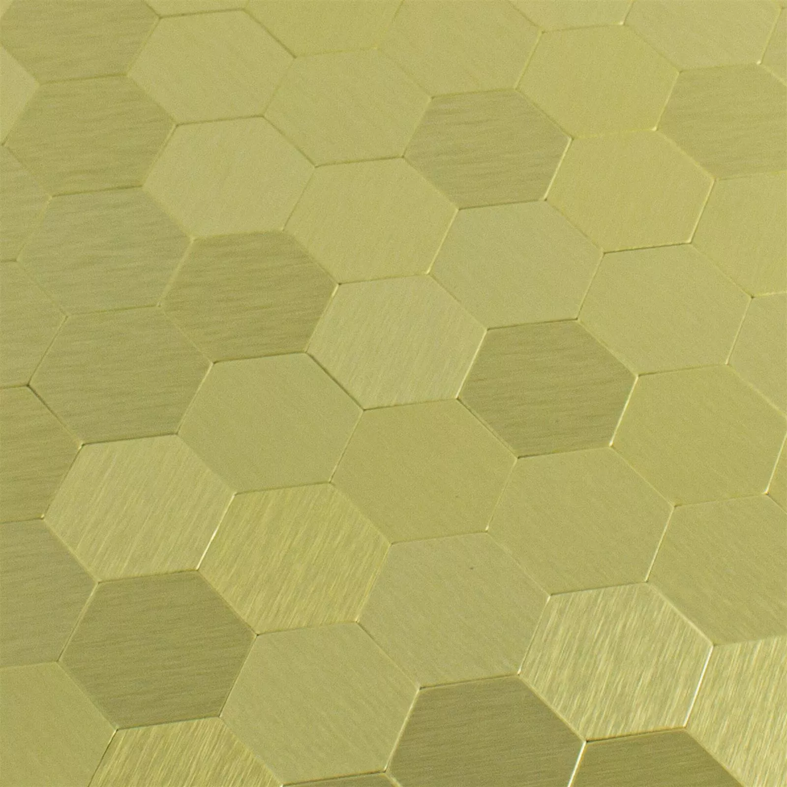 Model din Plăci De Mozaic Metal Autoadeziv Vryburg Aur Hexagon