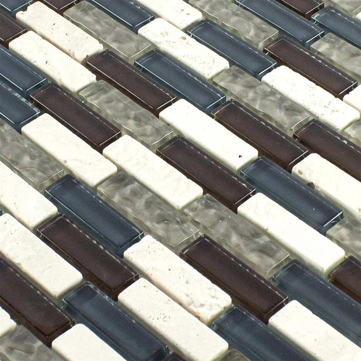 Mozaik Staklo Prirodni Kamen Estoril Smeđa Bež Siva