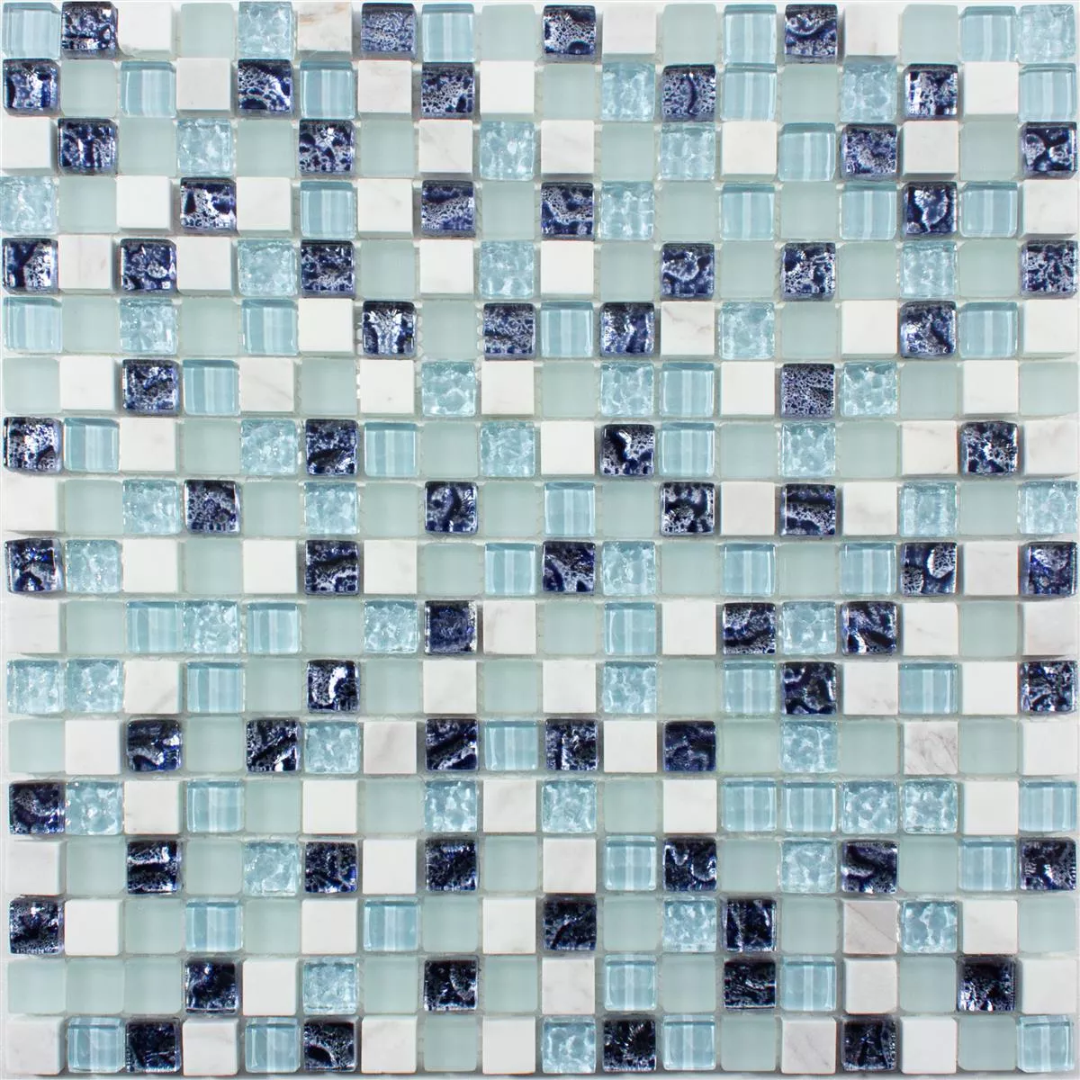 Skleněná Mozaika Dlaždice Lexington Sklo Materiálová Směs Modrá